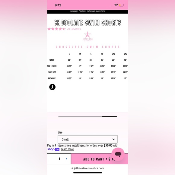 COPY - LIKE NEW Jeffree Star Swim Shorts in Chocolate size Mens Large - Picture 9 of 9